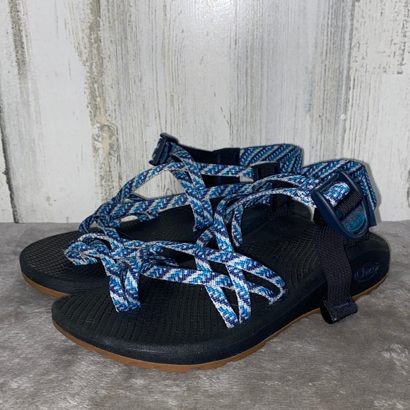 Chaco Shoes - 1023 Chaco Multi-Blue and Black Strappy Sandals